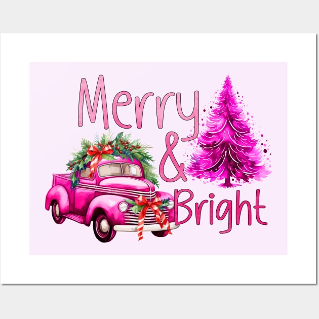 Merry and Bright Wall Art by Happii Pink